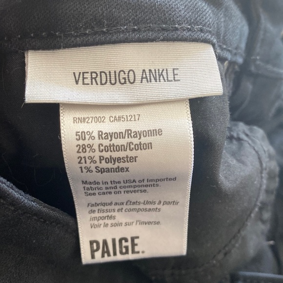 PAIGE Demin Verdugo Ankle Distressed in Black - Picture 4 of 7